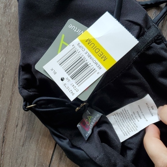 NWT Becca Rebecca By Virtue Womens Criss Cross Lattice One Piece Black Swim sz M - Picture 8 of 10